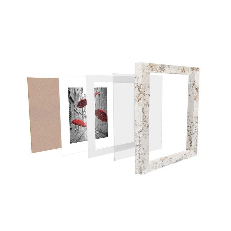 Finefrarm 11x11 Picture Frame, Display Pictures 8x8 with Mat or 11x11 without Mat Rustic Style Square Photo Frames for Wall Mounting - Image 5